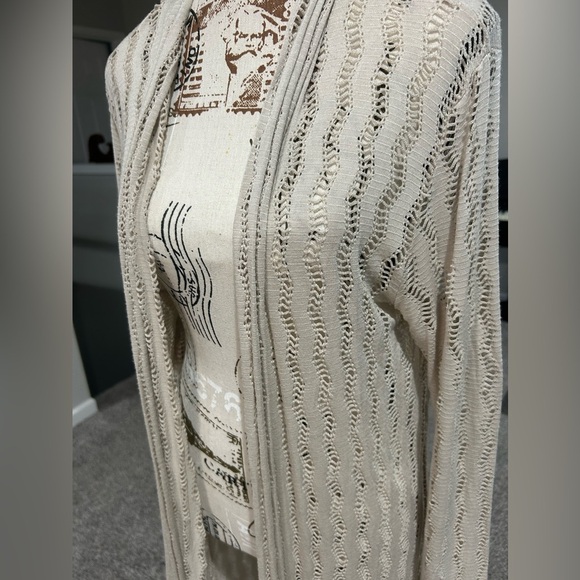 Scandal made in Italy boho style long crocheted duster in natural color OS - Picture 5 of 14